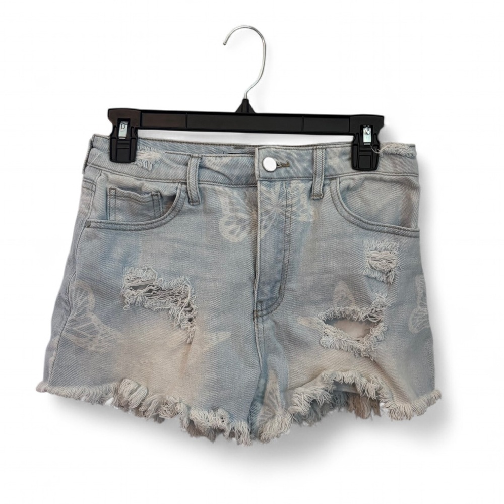 Material Girl Butterfly Distressed Jean Shorts